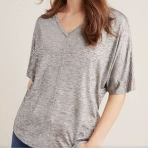 Anthropologie Petites Dolman Top, Silver-Argentina, size MP, New with Tags